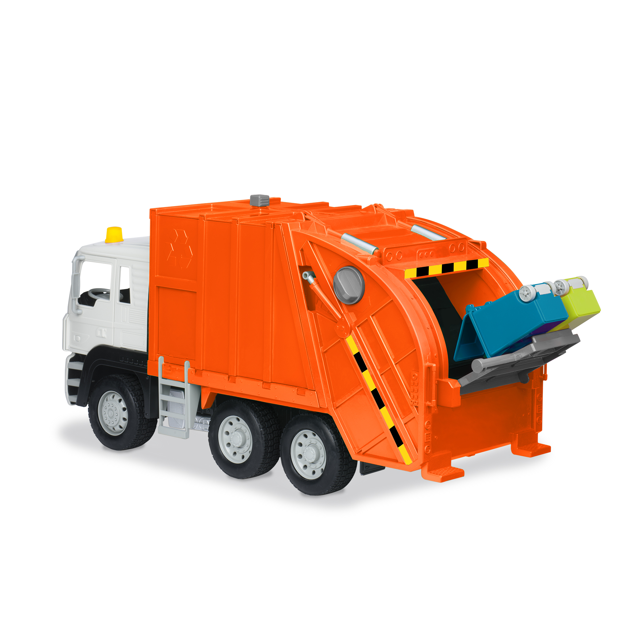 WADER Basics-Series Spielzeug Müllwagen Fahrzeug Müllauto 19cm mit Mülleimer 